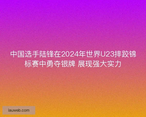 中国选手陆锋在2024年世界U23摔跤锦标赛中勇夺银牌 展现强大实力